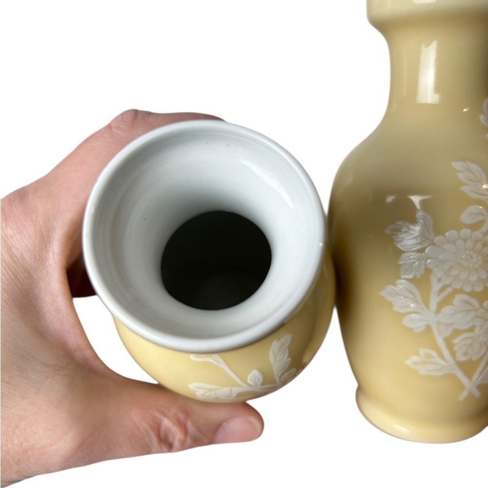 Antique Chinese Jingdezhen vases in glazed yellow porcelain, RARE Collectible - Picture 7 of 7
